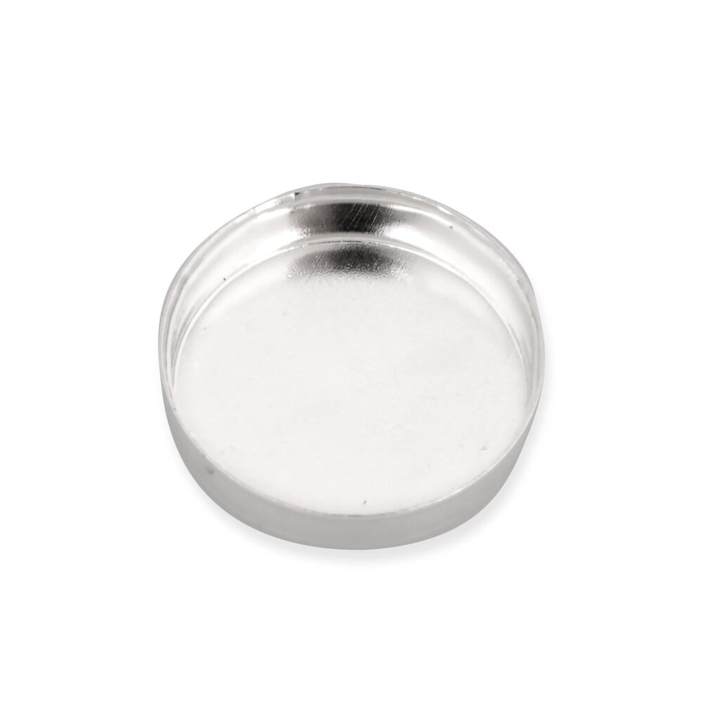 2523 925 Sterling Silver 9mm Round Bezel Cup Frame for Setting Cabochon